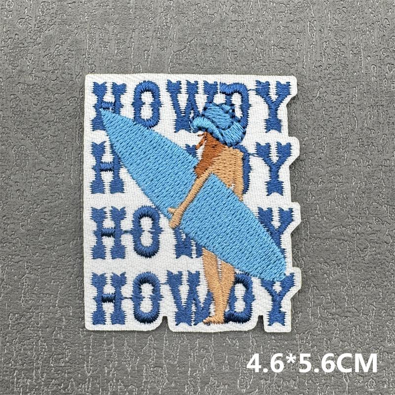 Patch Coquillage Bleu Océan Vague Thermocollant Patchs Thermocollants Pour Vêtements Autocollant Fille Surfeuse Broderie Patchs Sur Vêtements DIY Autocollant à Coudre