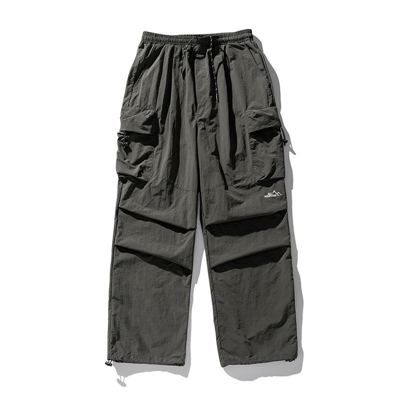 Double Pleated Large Pocket Landing Paratrooper Pants Spring New Japanese Loose Outdoor Functional Anti-splashing Casual Overalls