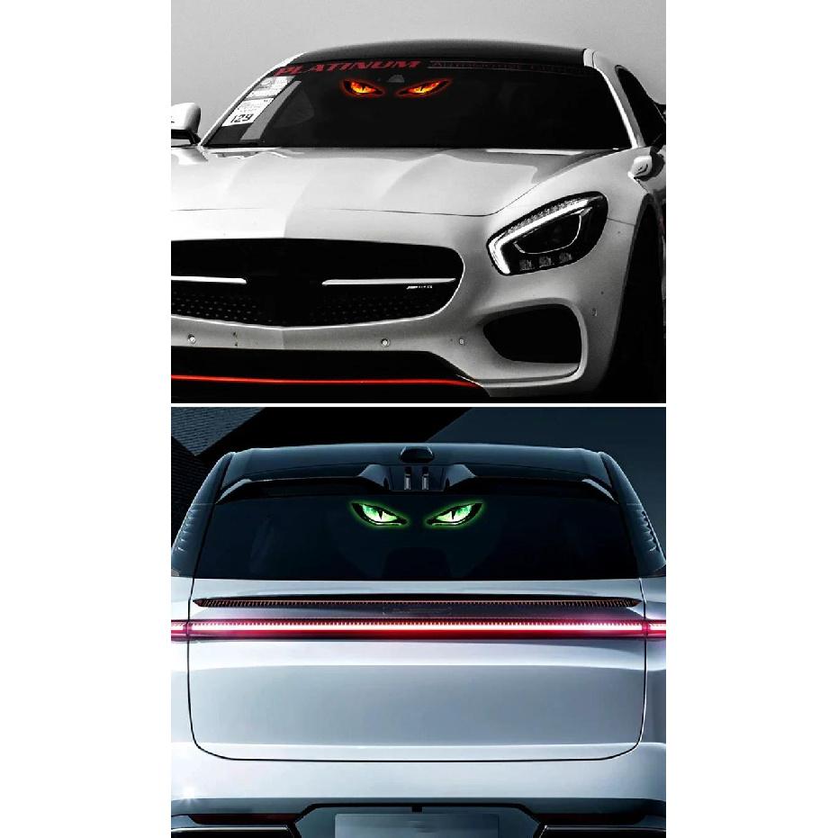 Solar Power Car Demon Eye Light Cool Flashing Warning Light Dynamic Safety Vehicle Signal Lights Car Wireless Decorative Light Neon Lights 4