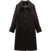 Plus Size Women's Autumn and Winter Tweed Jacket Trench Coat Hepburn Style Coat
