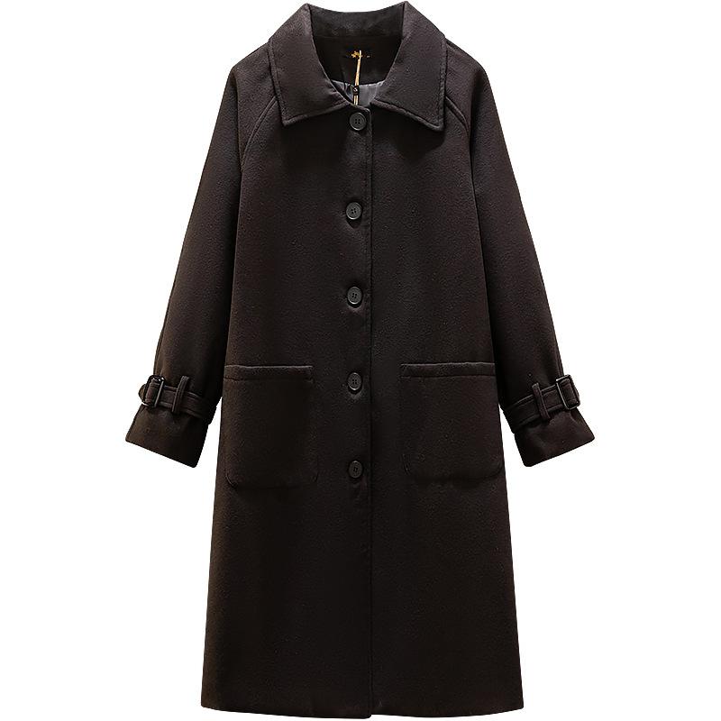 Podzimní a zimní dámská tvídová bunda nadměrných velikostí Trenčkot Hepburn Style Coat