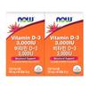 Now Foods Vitamin D3 3000 IU 90 Tablets 2 Pcs