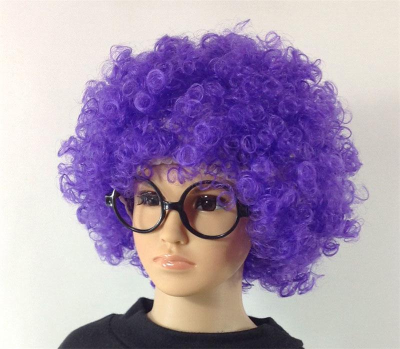 Funny Clown Cosplay Kindergarten Baby Wig Hair Extensions Synthetic Colours Fluffy Curly Head Cover Performance Kids Wig Hat