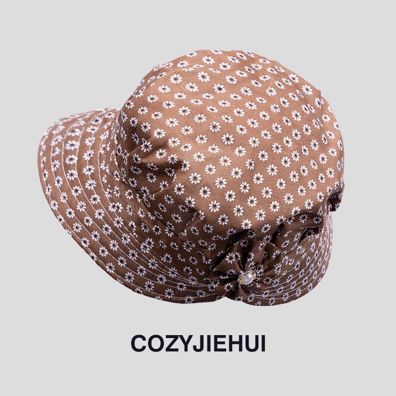 Wholesale summer middle-aged and elderly sunshade sunscreen cap outdoor leisure foldable bucket hat light fashion versatile top hat