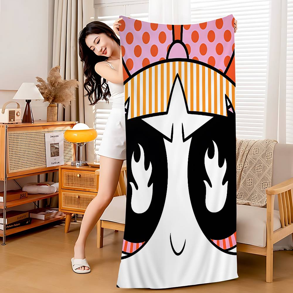 P-Powerpuff Anime G-Girls Badetuch Mikrofaser Weich Wasserabsorbierend Atmungsaktiv Für Mädchen Kinder Dekorative Cartoon Strandtuch