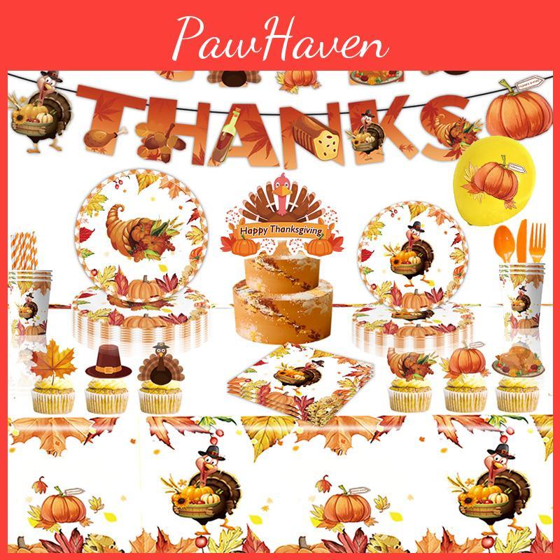 Festive Autumn Maple Leaf Party Decorations Set For Thanksgiving