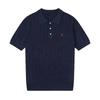 STORN Sommer 100% Baumwolle T-Shirt Lässig Einfarbige Gestrickte Pullover Kurzärmelig Passform POLO Kragen T-Shirts Ziehen Einfarbige Oberteile