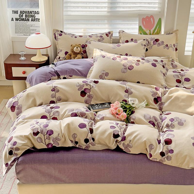Bed Sheet Bedding Four-piece Set Thickened Brushed Quilt Cover Bed Dormitory Bedding Quilt Cover