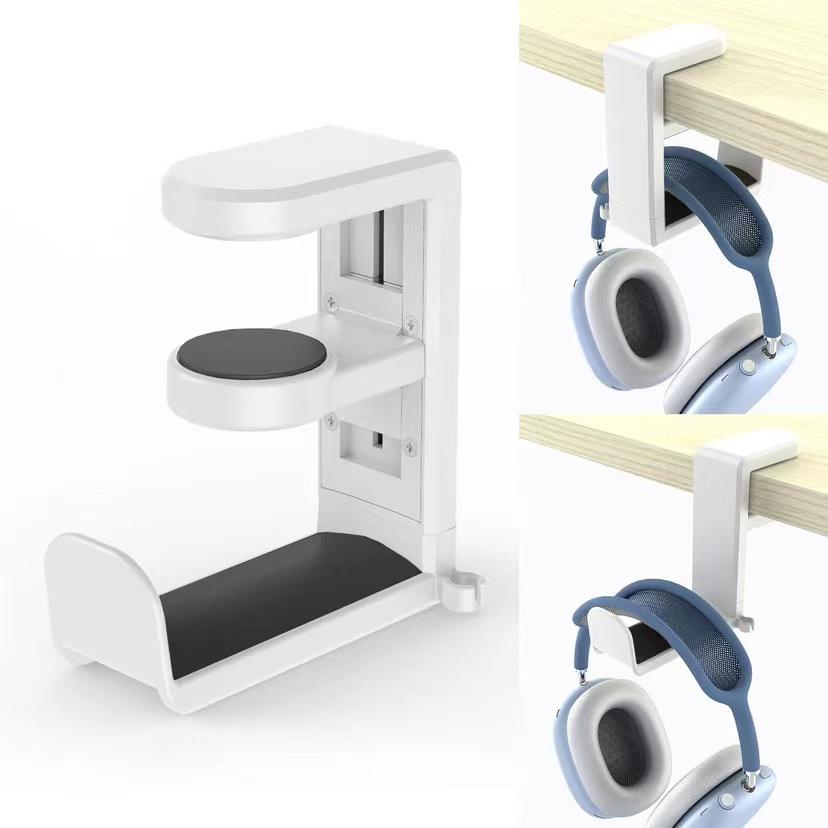360 Rotation Headphone Hook Holder Gaming Headset Stand PC Adjustable Headphone Bracket Desk Hanger with Cable Clip Universal