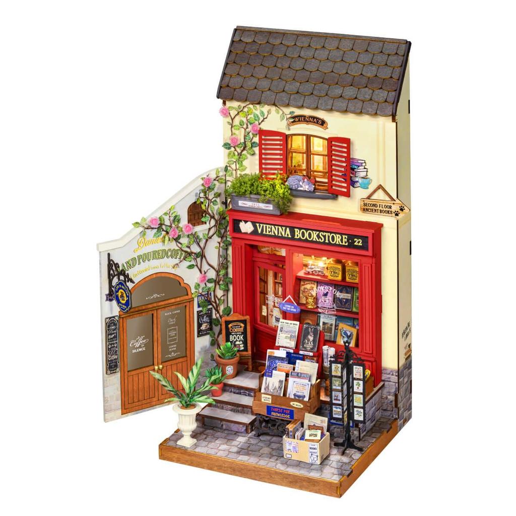 ROBOTIME Rolife 3D Puzzles Vienna Bookstore DIY Miniature House DG183