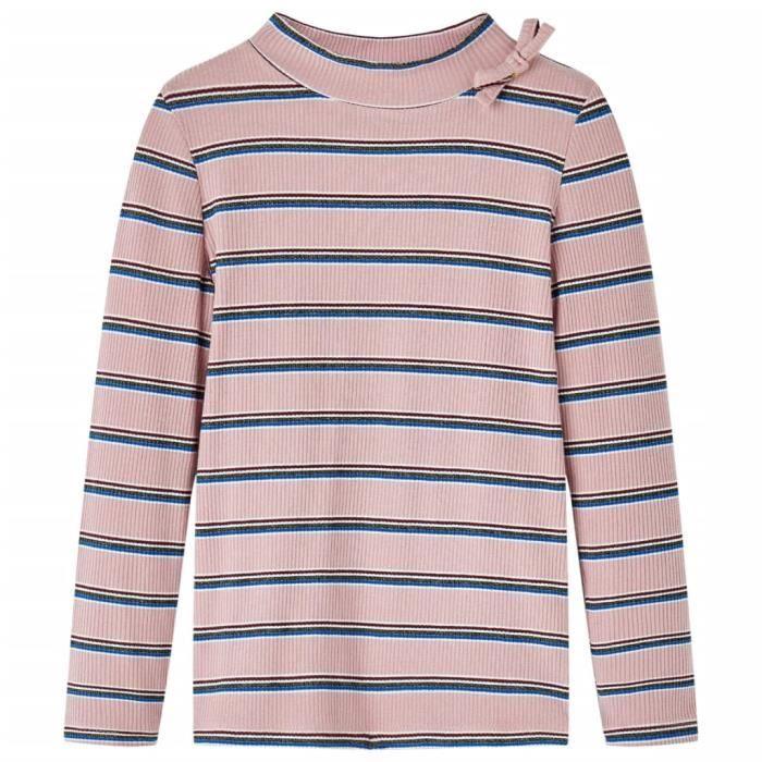 T-shirt enfants à manches longues rayures 2 couleurs et 5 dimensions disponibles