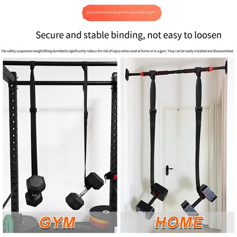 2 Stück Verstellbares Hantel-Spotter-Band Strapazierfähiges Gewichtheber-Sicherheitsband Für die Heimfitness-Umgebung Schnelle Installation