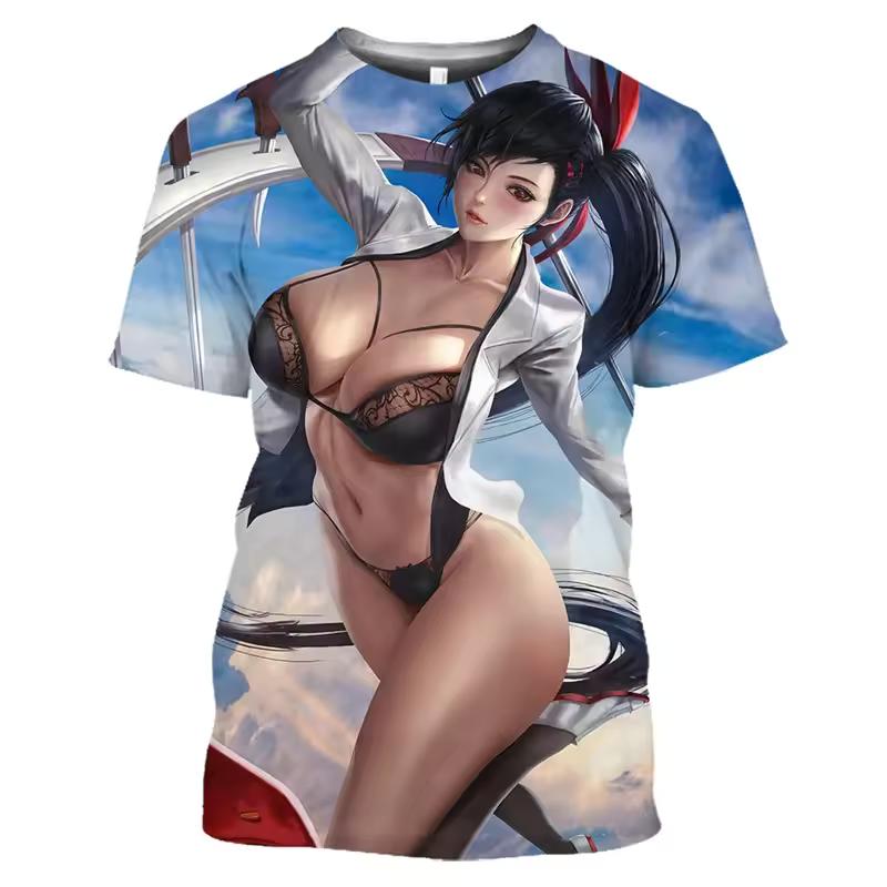 Men's Summer Fashion Casual Loose Plus Size Pattern Printed Sports O Neck Short Sleeved 3D T-shirt Top