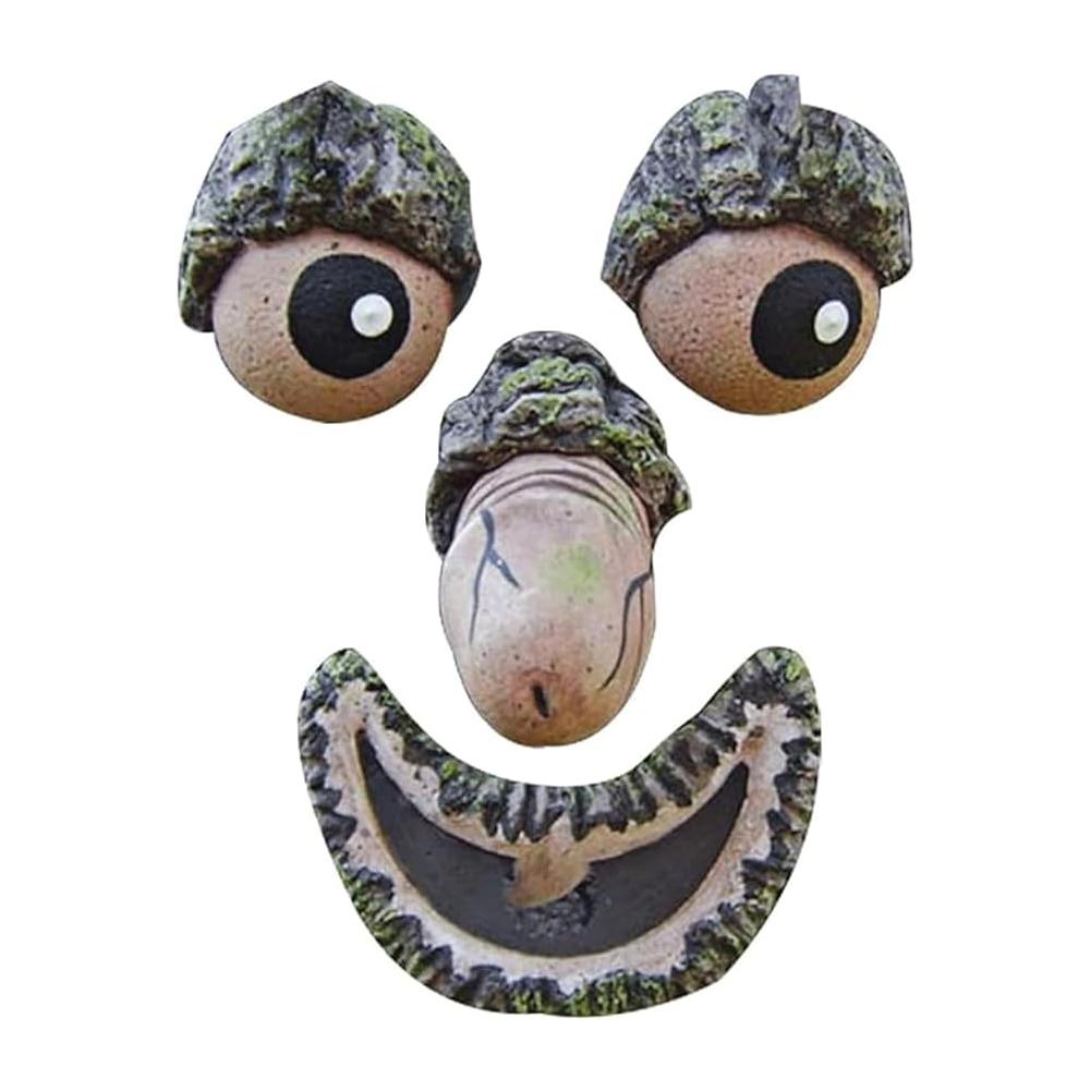 1pcs Tree Monster Features Resin Decoration For Halloween Easter Party Yard Outdoor Easy Install Waterproof Creative Decor Gifts