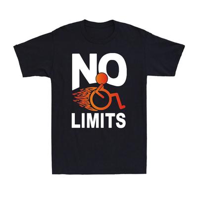 No Limits Wheelchair Shirt Inspirational Handicap Wheelchair Humor Men's T-Shirt