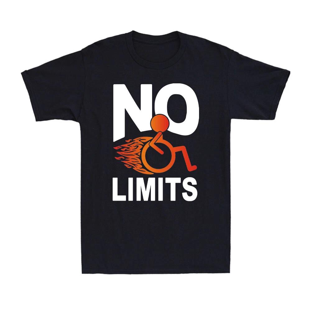 No Limits Wheelchair Shirt Inspirational Handicap Wheelchair Humor Men s T-Shirt XXL