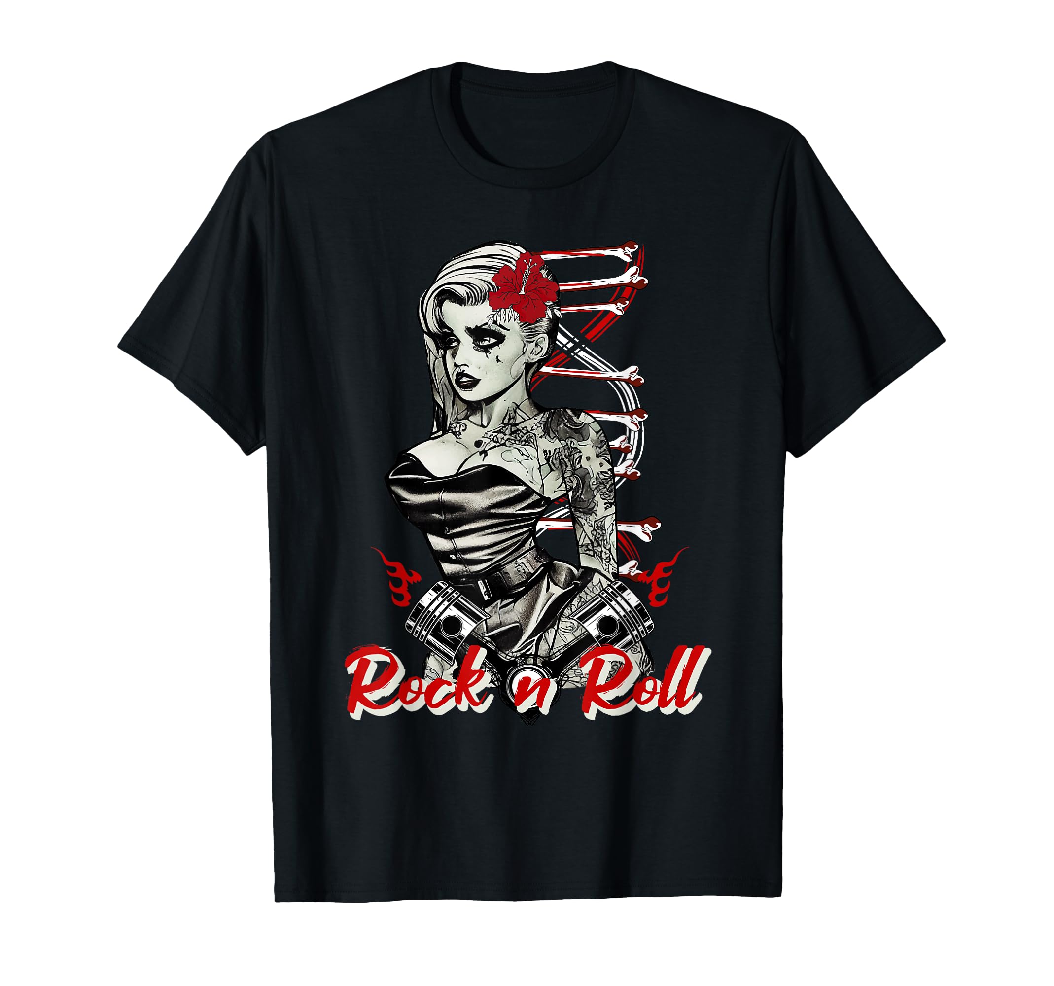Rock n Roll Gothic Tattoo Pin-up Girl Rockabilly Punk T-Shirt