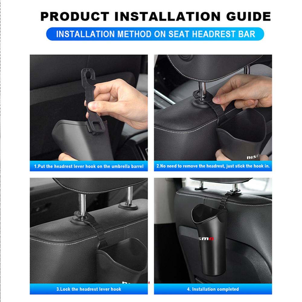 Car Umbrella Storage Bucket Plastic Holder Barrel With Hook Trash Storage Box Tools For Nissan Nismo Tiida Teana Qashqai Almera