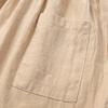 Girls' Summer Solid Color Cotton-Linen Dress With 2 Side Pockets And Tie Straps Children'S Strap Dress