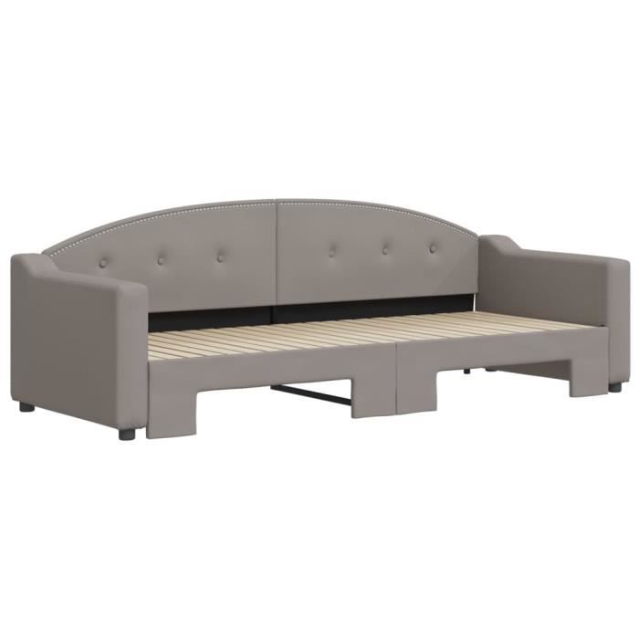 VidaXL Daybed with Trundle Bed Taupe 80x200 Cm Fabric 3197528