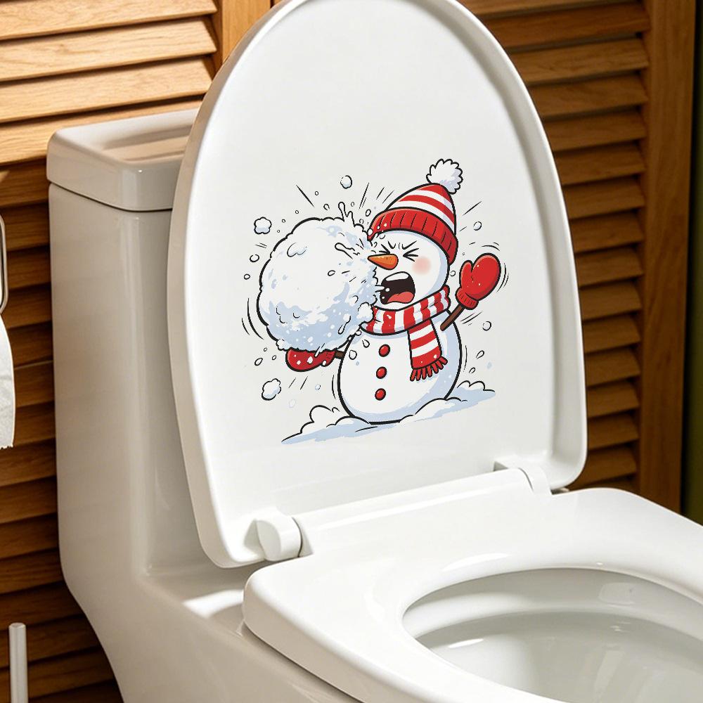 Christmas Stickers, Snowball Fights, Funny Bathroom Decoration, Beautification of The Toilet, Toilet Stickers