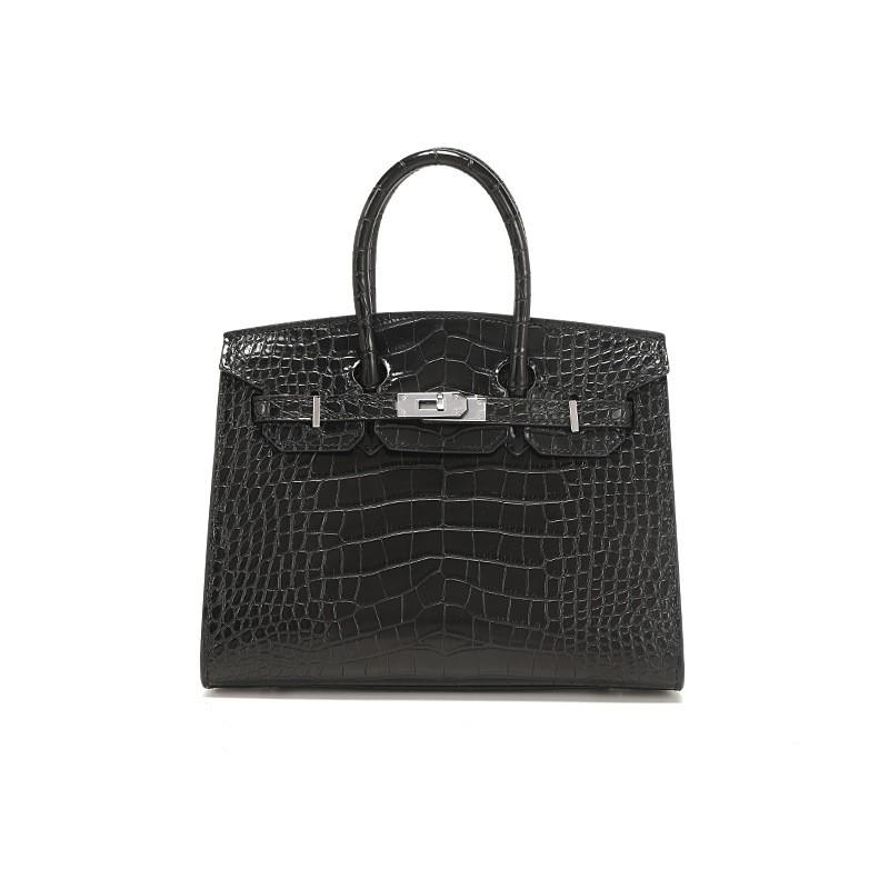 Womens Crocodile Texture Shoulder Bag Large Capacity Soft Leather Tote Handbag Daily Casual Use
