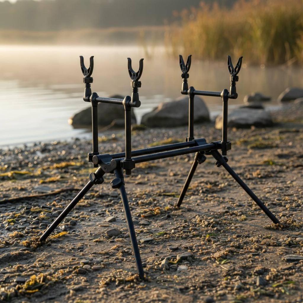 Triangular Fishing Rod Holder Stand Stable Aluminum Alloy Support Base for