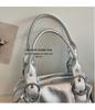 Korean Style Rivet Handbag: Large Capacity, Versatile Shoulder & Underarm Bag for Women - High-Quality, Trendy Motorcycle Design