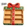 Creative Holiday Gifts for Friends Christmas Tree Serving Platter, Wooden Snack Tray Parties, Multi-Compartment Food Display Elk Design Dessert Plate