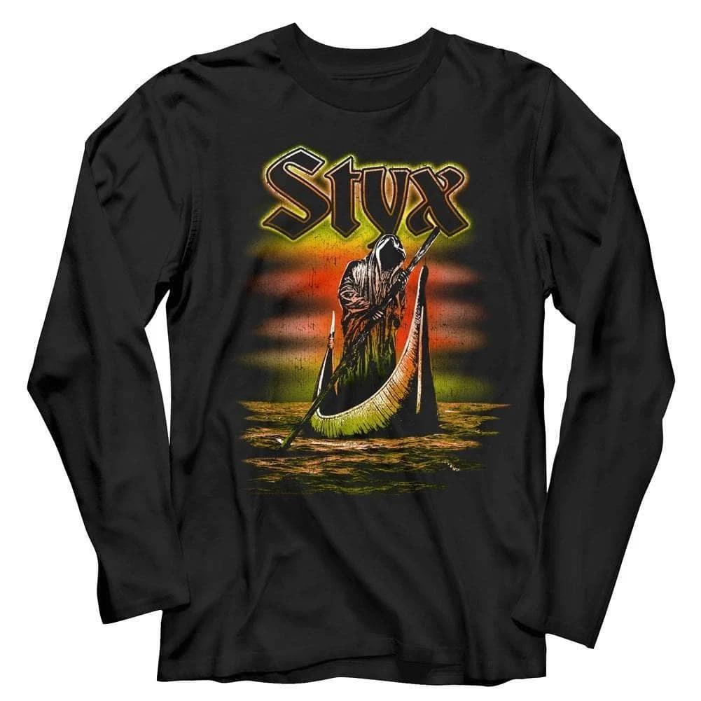 Styx Ferryman Grim Reaper Tour Men s Long Sleeve T Shirt Rock Band Concert Merch XXXXL