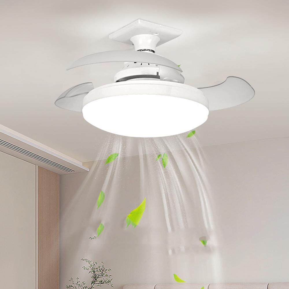 Modern Design E27 Socket Fan Light Smart Invisible Retractable Led Socket Ceiling Fan With Light and Remote for Bedroom Dining