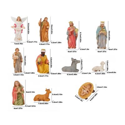 Christmas Nativity Set Christmas Decorations Religious Jesus Figurines Manger Small Figurines Nativity Scene Holiday Decor