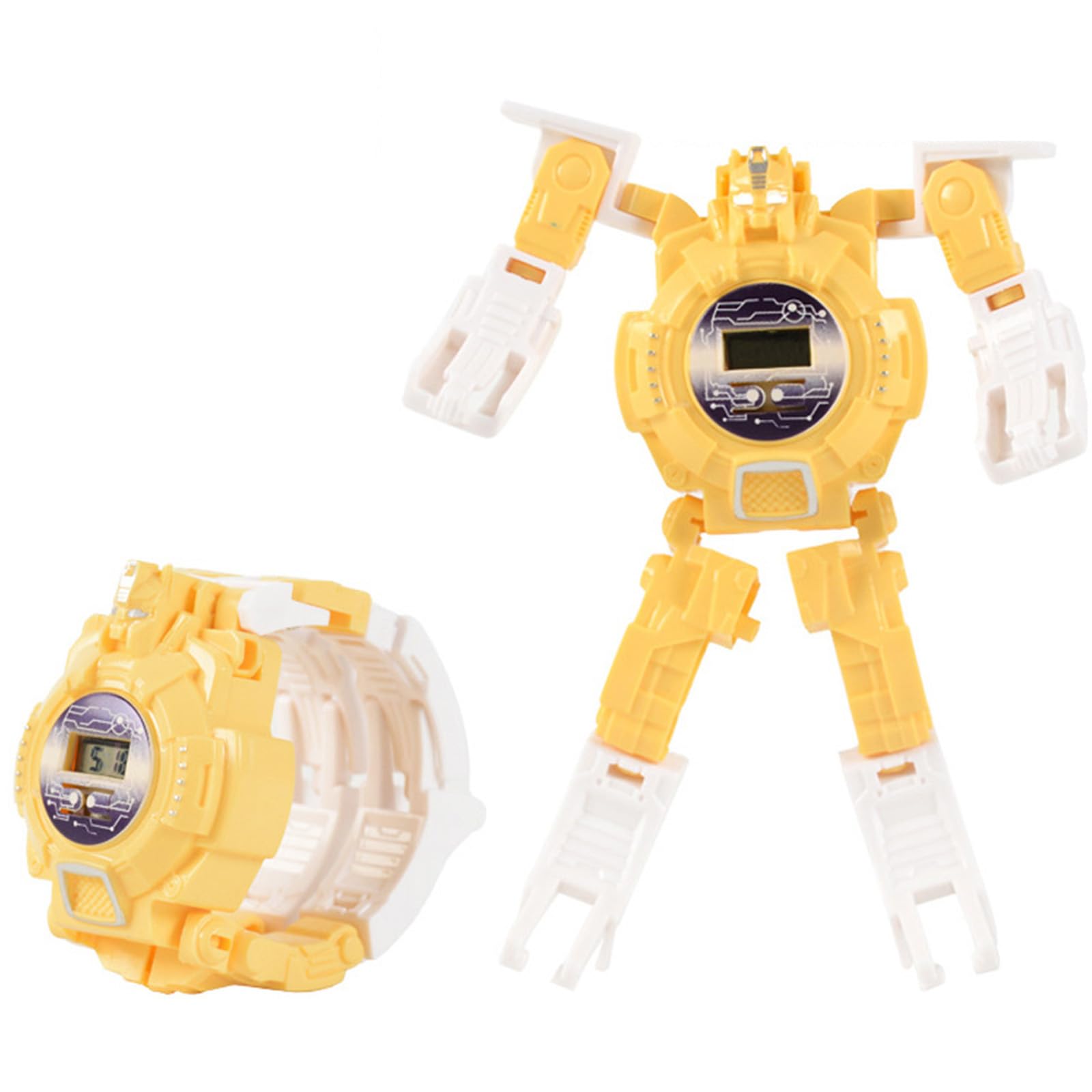 

Transform Watch Robot Watch Robot Toy Transformation Digital Cartoon Sports Robot Watch Robot Gift Yellow