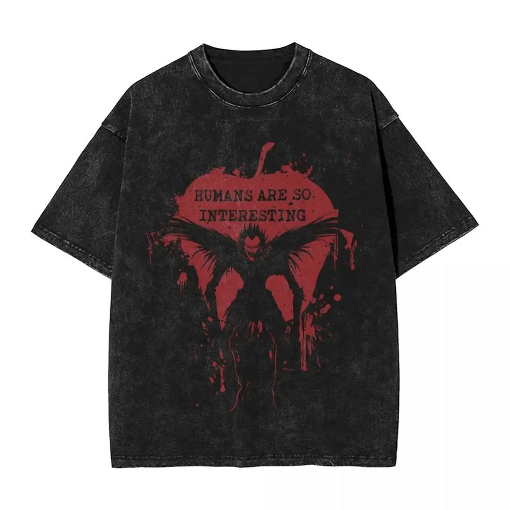 T-shirt da Uomo Anime DEATH NOTE Yagami Light L·Lawliet MisaMisa Lavata Manga Oversize Y2k T-shirt Cotone T-shirt Harajuku Maschile