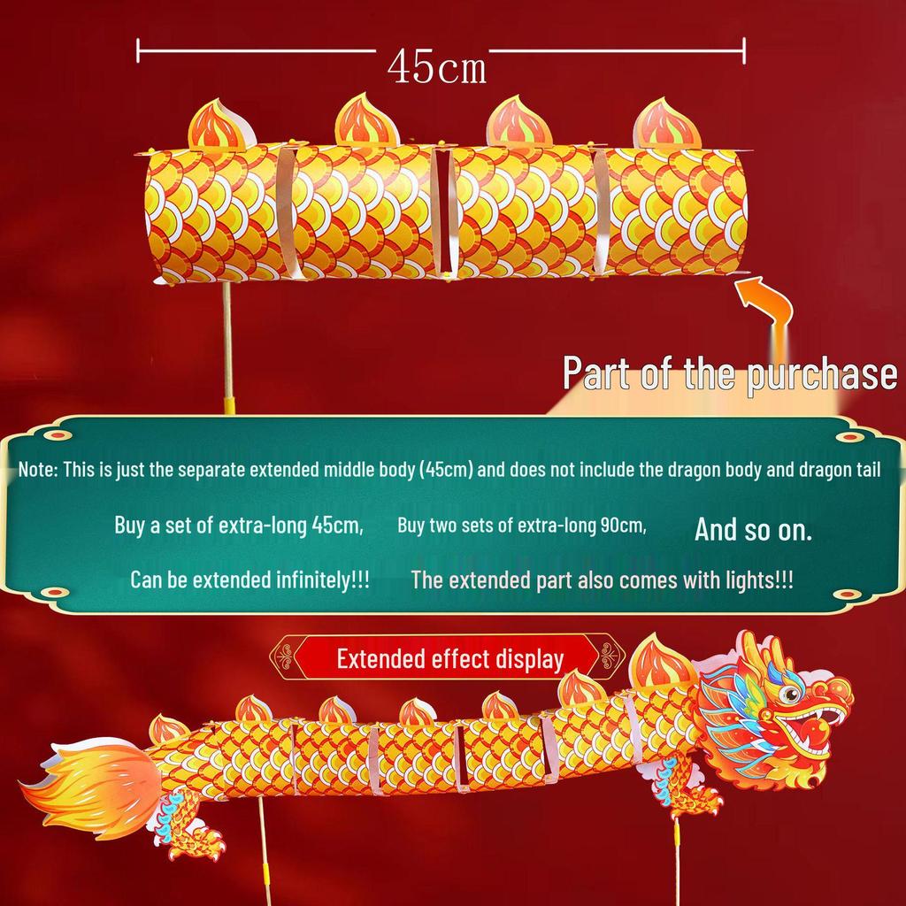 Shake Snake Dragon Lantern DIY Kit – Children's Luminous Cartoon Lantern for New Year and Spring Festival Celebrations