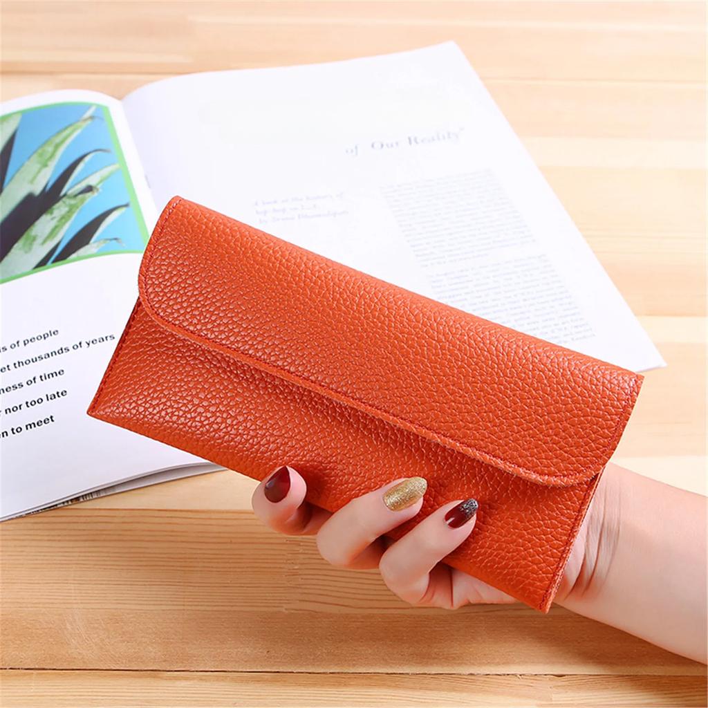 Women PU Leather Long Wallets Fashion ID Credit Card Holder Bag Portable Money Bag Coin Purses