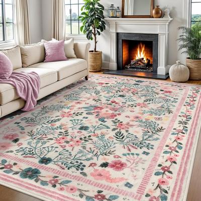 Retro Dywany Kwiatowe do Salonu Można Prać w Pralce Antypoślizgowe Mata Podłogowa pod Sofę Stolik Kawowy Nowoczesny Luksusowy Dywan do Domu Sypialni Tapis