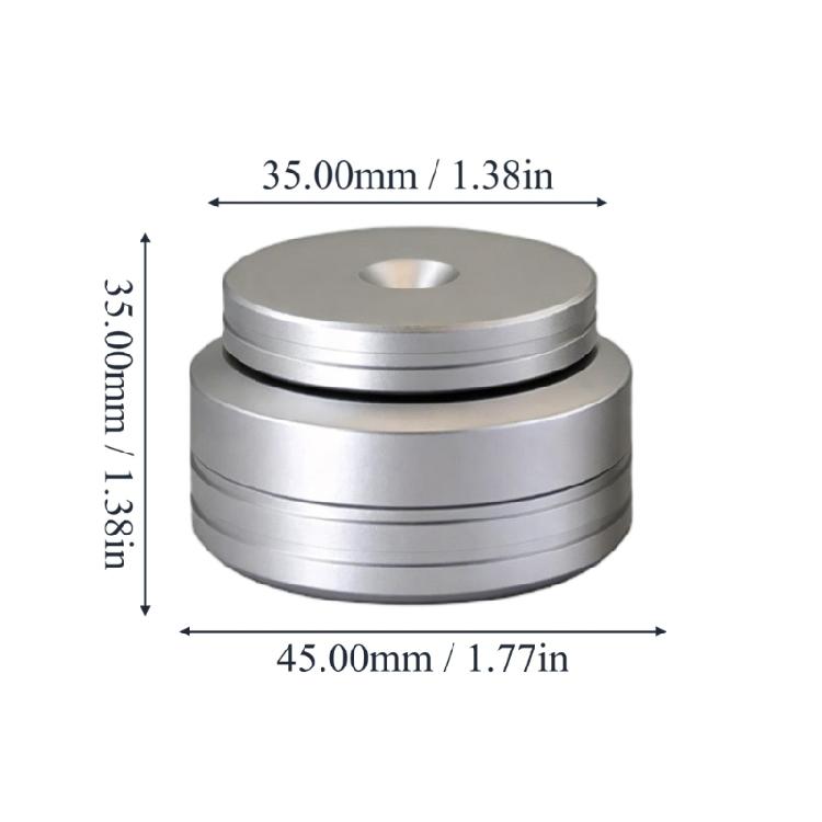 Metal Speaker Support Foot with Central Guide Recess, Double Grip Layers, and Matte Finish for Home Sound Equipment