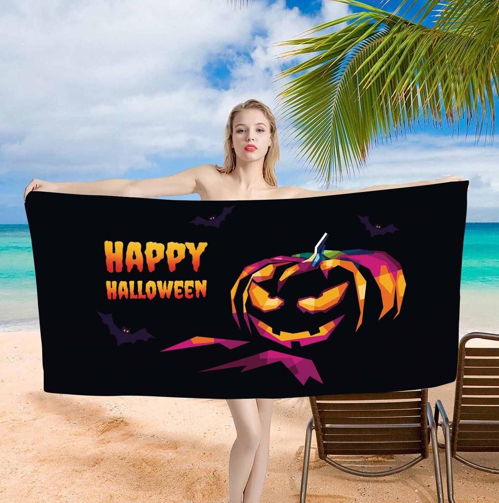 Halloween pumpkin background single-sided printing Beach Towel Home Decoration Bath Towel 75x150cm Bathroom
