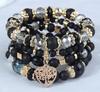 Bohemian Ethnic Multi-Layer Heart Pendant Bead Bracelet