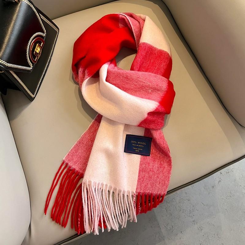 100% Wolle Karierter Schal Herren Damen Paar Warm Kaschmir-Mischung Karriert Winter Halswärmer