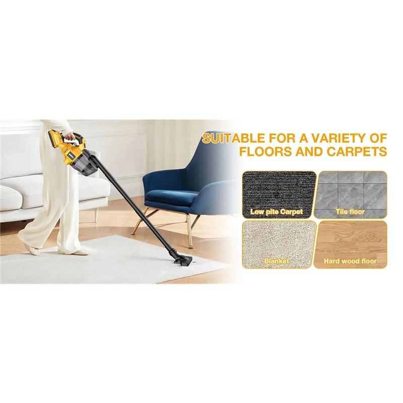 Handstaubsauger mit 2 Filtern Elektrischer Akku-Staubsauger für Zuhause Auto Tierhaare Reinigung Für DeWalt 20V Akku