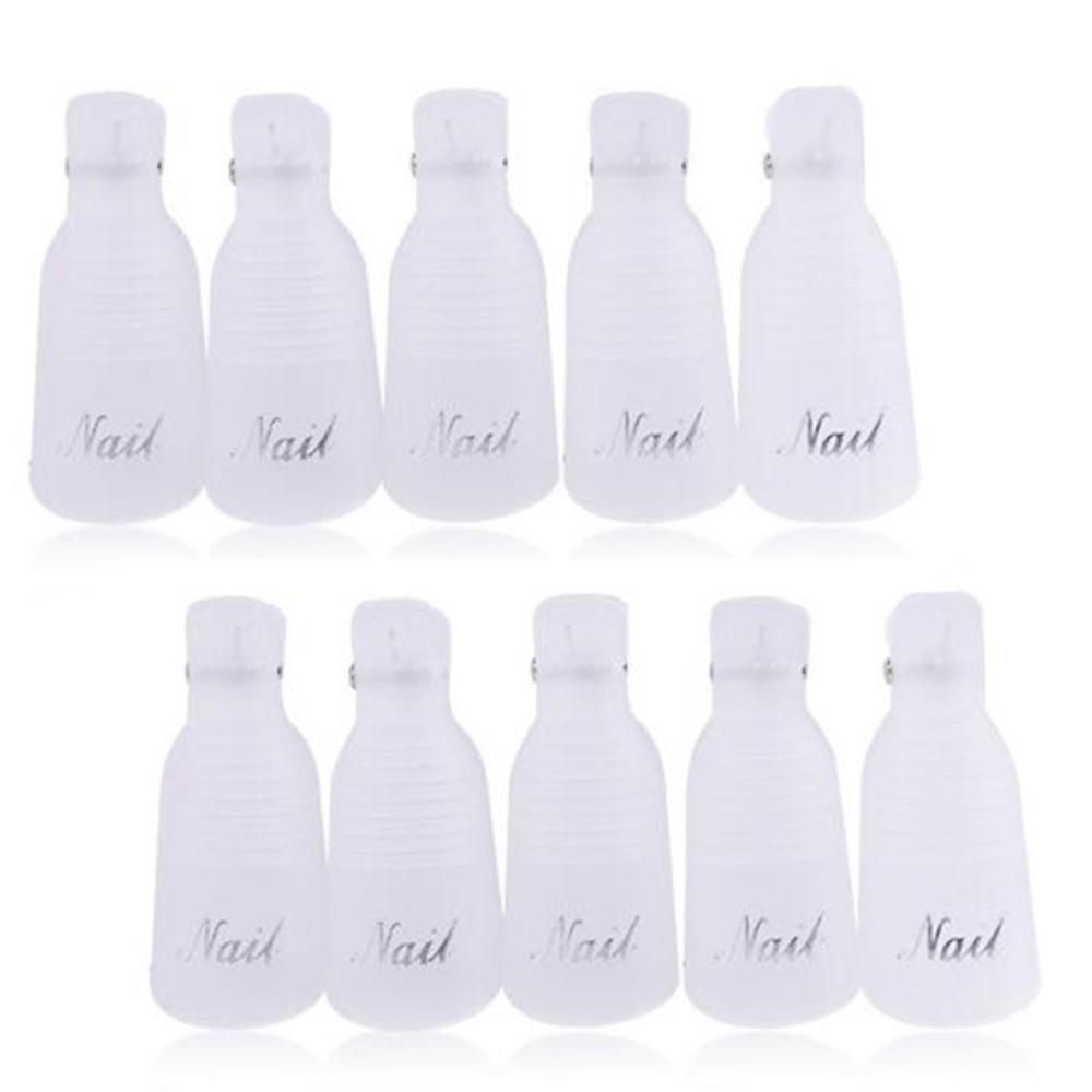 10Pcs/Box UV Gel Polish Remover Clips Colorful Acrylic Nail Art Soak Off Cap Clips DIY Nails Cleaning Manicure Finger Wrap Tools