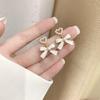 2025 Pearl Bow Stud Earrings: Trendy Minority Design for Women - Ear Clips & Accessories