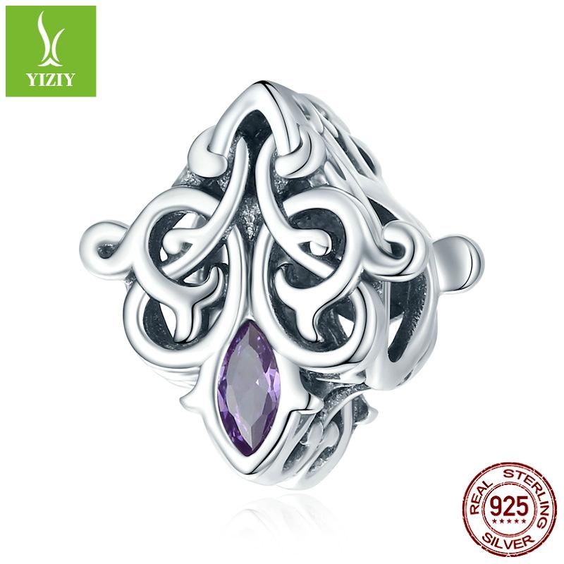 S925 Silver Retro Decorative Beads, Mysterious And Noble Hollow Diy Beads Jewelry Scc1930