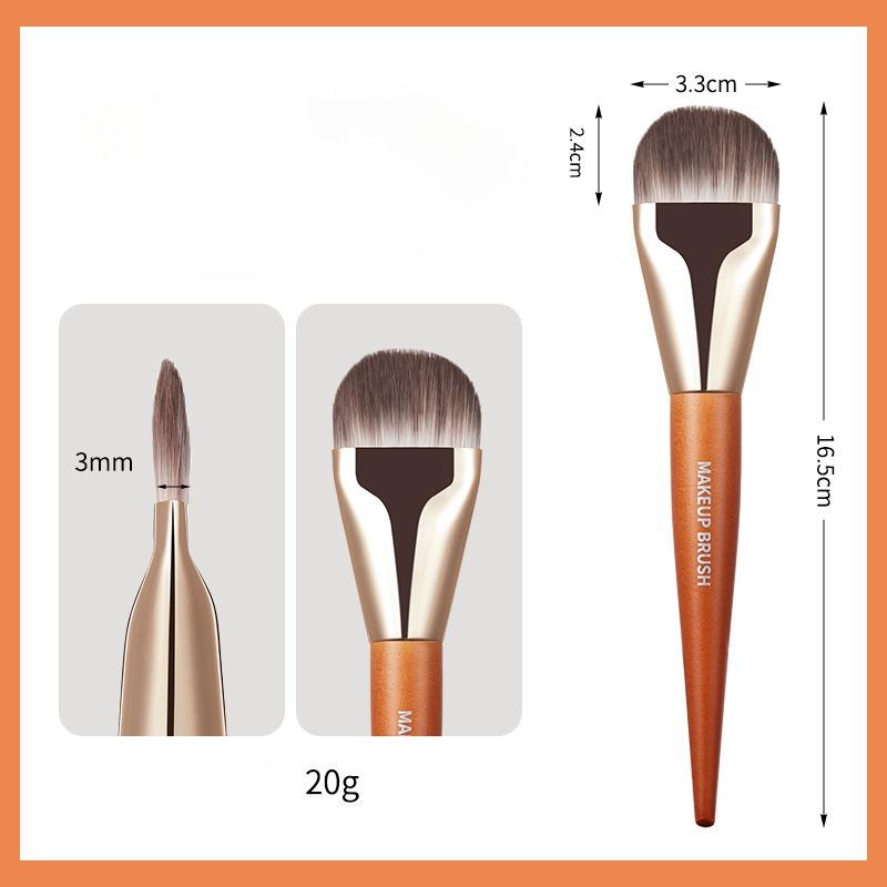 Widened Thin Makeup Foundation Ultra Brushtongue Shaped Makeup Brush Wooden Handle Makeup Brush Beauty Tool