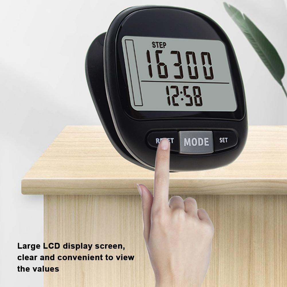 Compact Pedometer LCD Screen Step Counter Step Tracker Digital Display Step Counter Accurate Steps