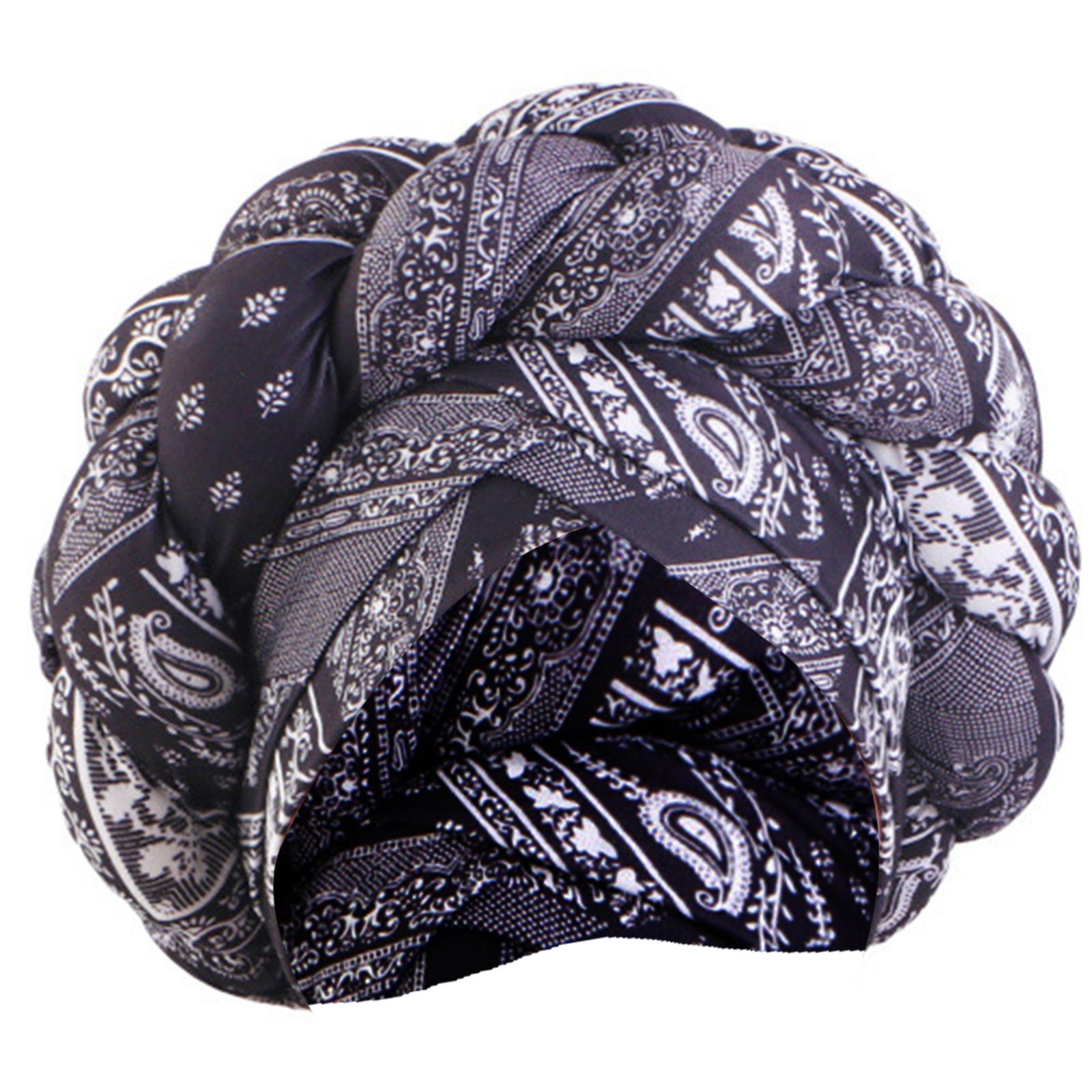 

Африканская плетеная повязка на голову, высокая шапка-тюрбан с цветочным принтом, хиджаб, платок на голову для музыкального фестиваля, тематическое мероприятие, большой размер B