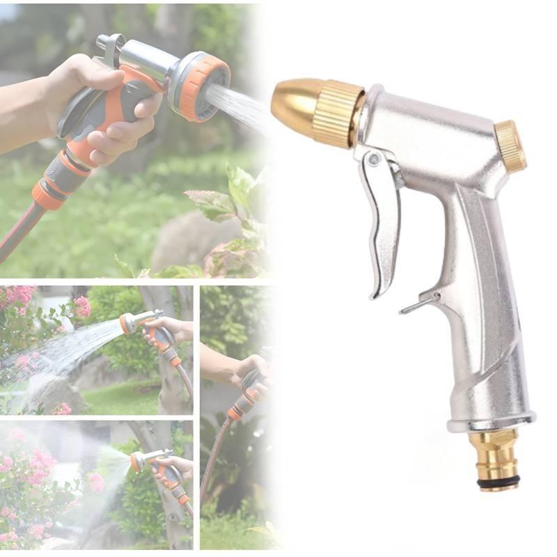 Premium Silver Plated Aluminum Alloy Water Gun For Car Washing And Gardening Needs