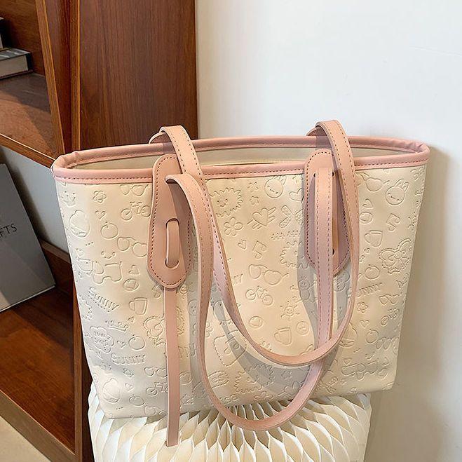 

Оптовая сумка-тоут большой вместимости для поездок на работу женская 2025 новая в иностранном стиле универсальная сумка через плечо осень популярная портативная сумка-тоут розовый